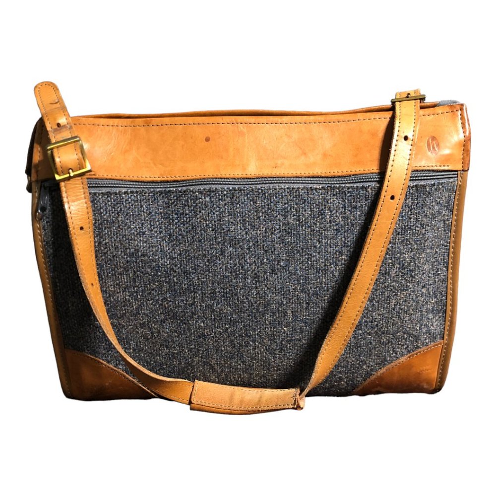 Vintage Hartmann Tweed/Leather Shoulder Luggage Bag